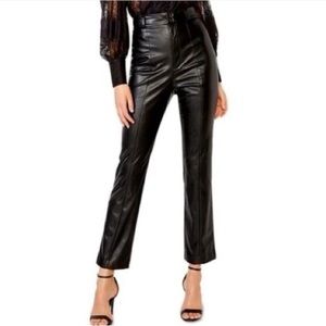 Bardot Black Cropped Leather Pants